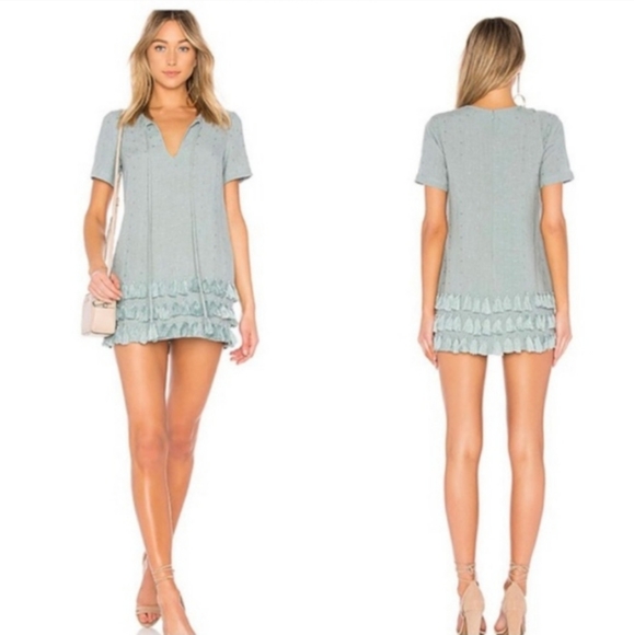Tularosa | Linen Tassle Mini Dress - Picture 8 of 11